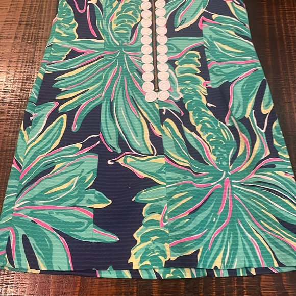 Lilly Pulitzer Cathy Tiger Palm green shirt dress - Picture 4 of 9